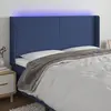 Image de Vidaxl Tête de lit avec LED, Bleue, 183x16x118/128 cm, Tissu