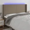 Image de vidaXL Hoofdbord LED 203x16x118/128 cm stof taupe3123794