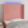 Image de vidaXL Hoofdbord LED 83x16x118/128 cm fluweel roze3123803
