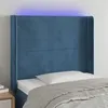 Image de vidaXL Hoofdbord LED 103x16x118/128 cm fluweel donkerblauw3123814