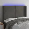 Image de vidaXL Hoofdbord LED 147x16x118/128 cm fluweel donkergrijs3123817