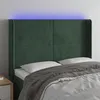 Image de vidaXL Hoofdbord LED 147x16x118/128 cm fluweel donkergroen3123819