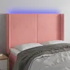 Image de vidaXL Hoofdbord LED 147x16x118/128 cm fluweel roze3123821