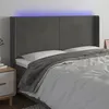 Image de vidaXL Hoofdbord LED 183x16x118/128 cm fluweel donkergrijs3123829