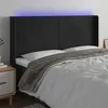 Image de vidaXL Hoofdbord LED 203x16x118/128 cm fluweel zwart3123836