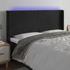 Image de Vidaxl Tête de lit avec LED, Noir, 203X16X118/128 cm, Velours
