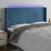 Image de vidaXL Hoofdbord LED 203x16x118/128 cm fluweel donkerblauw3123838