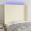 Image de vidaXL Tête de lit à LED Crème 103x16x118/128 cm Similicuir