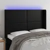Image de vidaXL Hoofdbord LED 147x16x118/128 cm kunstleer zwart3123858