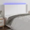 Image de vidaXL Hoofdbord LED 183x16x118/128 cm kunstleer wit3123871