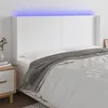 Image de vidaXL Hoofdbord LED 203x16x118/128 cm kunstleer wit3123877