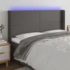 Image de vidaXL Hoofdbord LED 203x16x118/128 cm kunstleer grijs3123880