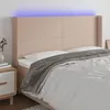 Image de vidaXL Hoofdbord LED 203x16x118/128 cm kunstleer cappuccinokleurig3123881