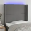 Image de vidaXL Hoofdbord LED 103x16x118/128 cm stof donkergrijs3123899