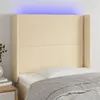 Image de vidaXL Hoofdbord LED 103x16x118/128 cm stof cràmekleurig3123903