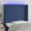 Image de vidaXL Hoofdbord LED 103x16x118/128 cm stof blauw3123904