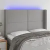 Image de vidaXL Hoofdbord LED 147x16x118/128 cm stof lichtgrijs3123906