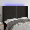 Image de vidaXL Hoofdbord LED 147x16x118/128 cm stof zwart3123908
