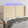 Image de vidaXL Hoofdbord LED 147x16x118/128 cm stof cràmekleurig3123911