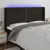 Image de vidaXL Hoofdbord LED 163x16x118/128 cm stof zwart3123916