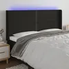 Image de vidaXL Hoofdbord LED 183x16x118/128 cm stof zwart3123924