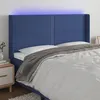 Image de vidaXL Hoofdbord LED 203x16x118/128 cm stof blauw3123936