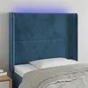 Image de vidaXL Hoofdbord LED 83x16x118/128 cm fluweel donkerblauw3123942
