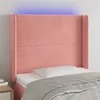 Image de vidaXL Hoofdbord LED 83x16x118/128 cm fluweel roze3123943