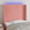Image de vidaXL Hoofdbord LED 93x16x118/128 cm fluweel roze3123949