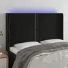 Image de Vidaxl Tête de lit avec LED, Noir, 147x16x118/128 cm, Velours
