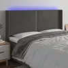 Image de vidaXL Hoofdbord LED 203x16x118/128 cm fluweel donkergrijs3123975