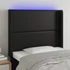 Image de vidaXL Hoofdbord LED 93x16x118/128 cm kunstleer zwart3123986