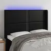 Image de vidaXL Hoofdbord LED 147x16x118/128 cm kunstleer zwart3123998