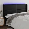 Image de vidaXL Hoofdbord LED 183x16x118/128 cm kunstleer zwart3124010