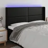 Image de vidaXL Hoofdbord LED 203x16x118/128 cm kunstleer zwart3124016
