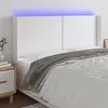 Image de vidaXL Hoofdbord LED 203x16x118/128 cm kunstleer wit3124017