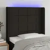 Image de vidaXL Hoofdbord LED 93x16x118/128 cm stof zwart3124032
