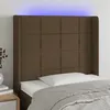 Image de vidaXL Hoofdbord LED 93x16x118/128 cm stof donkerbruin3124033
