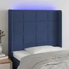 Image de vidaXL Hoofdbord LED 93x16x118/128 cm stof blauw3124036