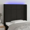 Image de vidaXL Hoofdbord LED 103x16x118/128 cm stof zwart3124040