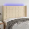Image de vidaXL Hoofdbord LED 147x16x118/128 cm stof cràmekleurig3124051