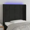 Image de vidaXL Hoofdbord LED 93x16x118/128 cm fluweel zwart3124086