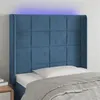 Image de vidaXL Hoofdbord LED 93x16x118/128 cm fluweel donkerblauw3124088