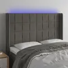 Image de vidaXL Hoofdbord LED 147x16x118/128 cm fluweel donkergrijs3124097