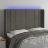 Image de Vidaxl Tête de lit avec LED, Gris Foncé, 147X16X118/128cm, Velours