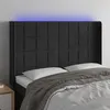 Image de vidaXL Hoofdbord LED 147x16x118/128 cm fluweel zwart3124098