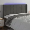 Image de vidaXL Hoofdbord LED 163x16x118/128 cm fluweel donkergrijs3124103