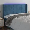 Image de vidaXL Hoofdbord LED 163x16x118/128 cm fluweel donkerblauw3124106