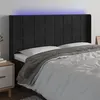 Image de vidaXL Hoofdbord LED 203x16x118/128 cm fluweel zwart3124116