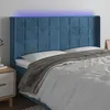 Image de vidaXL Hoofdbord LED 203x16x118/128 cm fluweel donkerblauw3124118